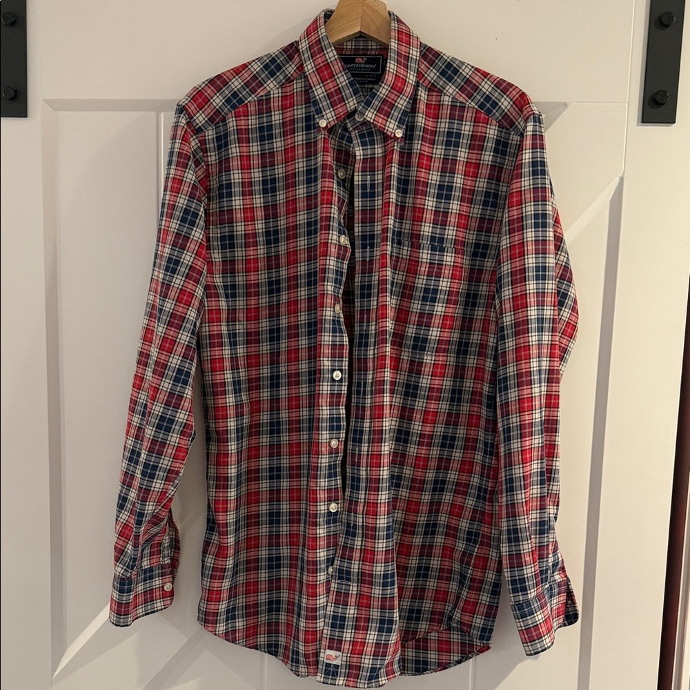 Vineyard Vines Classic Red and Blue Check Shirt